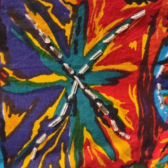 Carolina Colours Artsy Bohemian Chic Vest Women's Sz L Colorful Elements Sequins - Picture 6 of 13